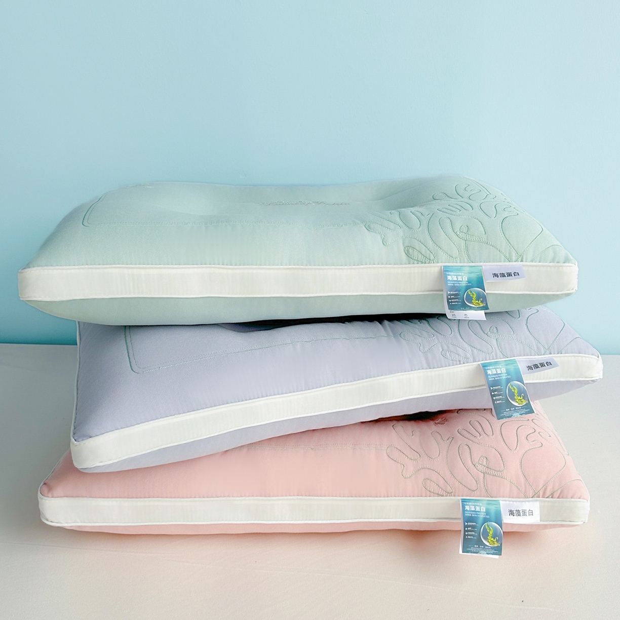 91家纺网 家纺一手货源 找家纺 （总）宇诺家纺 2025新款刺绣款超柔软枕头枕芯家用单个成人护颈椎助深度睡眠枕芯