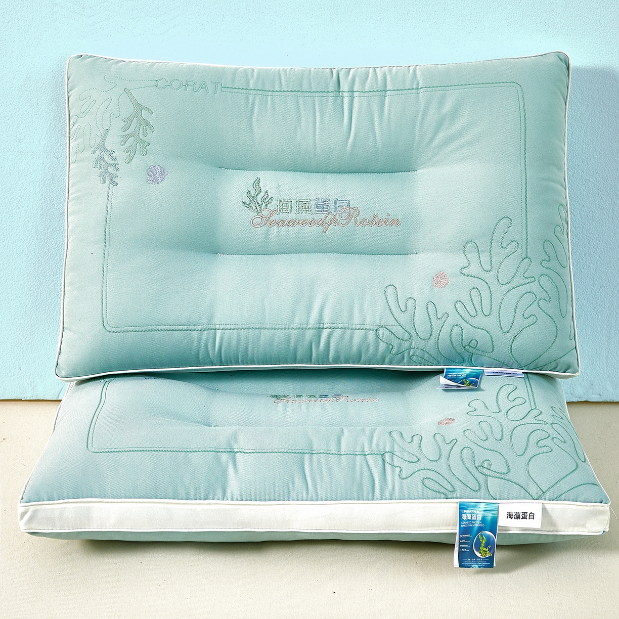 91家纺网 家纺一手货源 找家纺 （总）宇诺家纺 2025新款刺绣款超柔软枕头枕芯家用单个成人护颈椎助深度睡眠枕芯