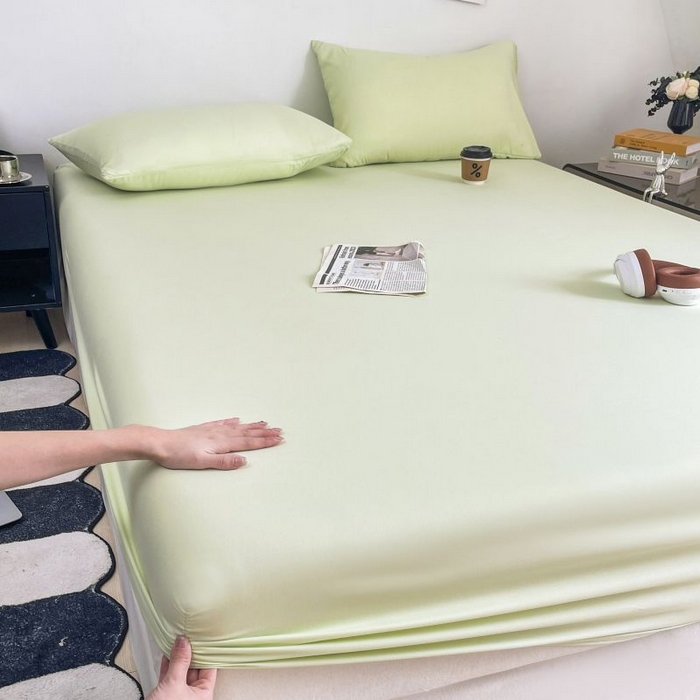 91家纺网 家纺一手货源 找家纺 （总）汣沐生活 2025新款简约素色云朵棉可水洗纯色床笠单件三件套