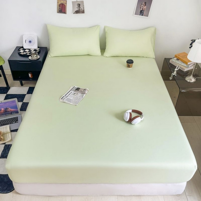 91家纺网 家纺一手货源 找家纺 （总）汣沐生活 2025新款简约素色云朵棉可水洗纯色床笠单件三件套