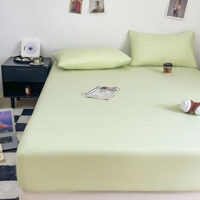 91家纺网 家纺一手货源 找家纺 （总）汣沐生活 2025新款简约素色云朵棉可水洗纯色床笠单件三件套