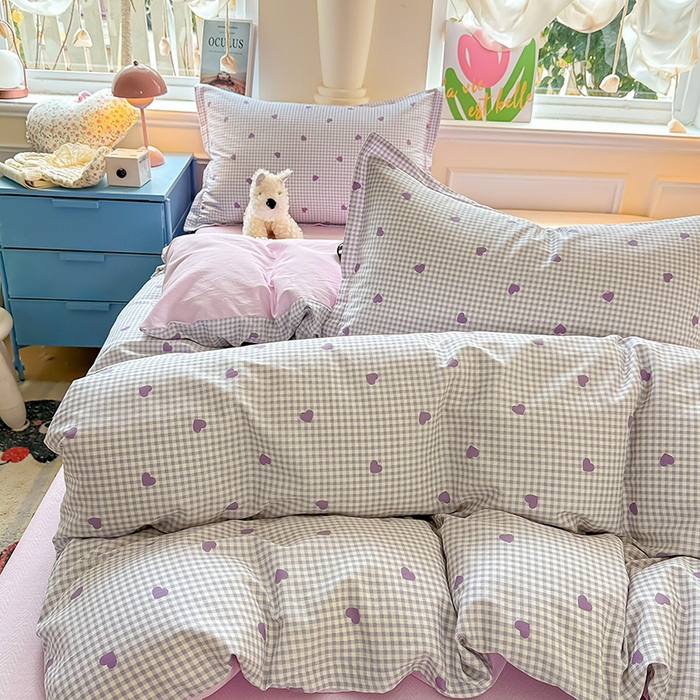 91家纺网 家纺一手货源 找家纺 卡普纯棉全棉四件套13070喷气床单款床笠款三件套 格格甜心