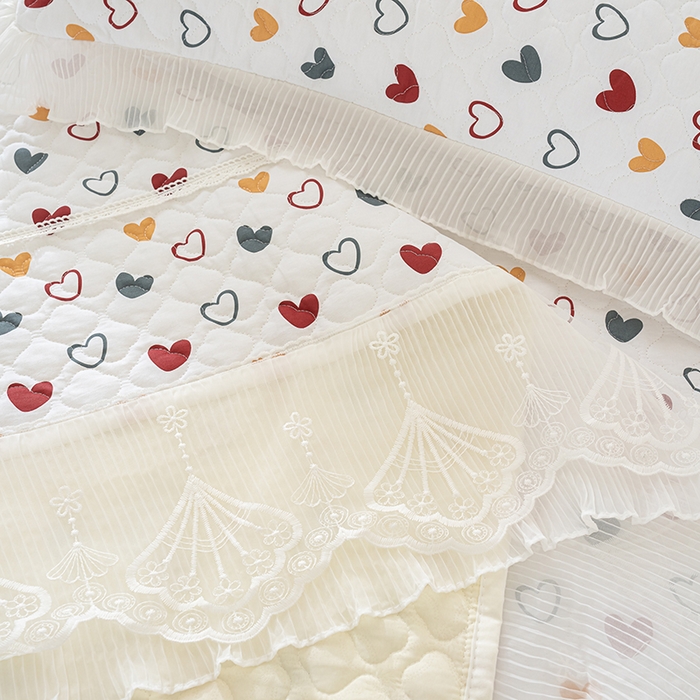 91家纺网 家纺一手货源 找家纺 冬然 2024新款全棉防滑榻榻米垫子炕垫纯棉床盖夹棉床单纯棉床单彩色爱心