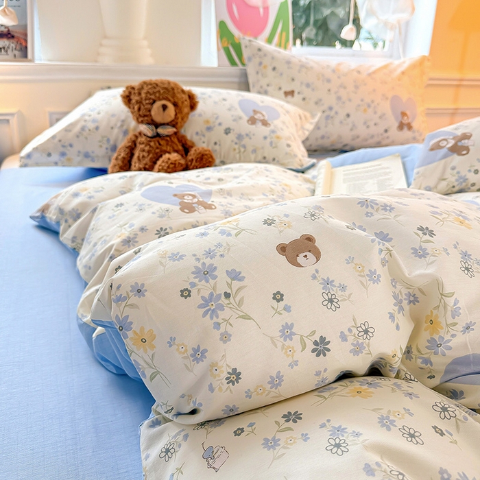 91家纺网 家纺一手货源 找家纺 卡普纯棉全棉四件套13070喷气床单款床笠款三件套 旧书折痕