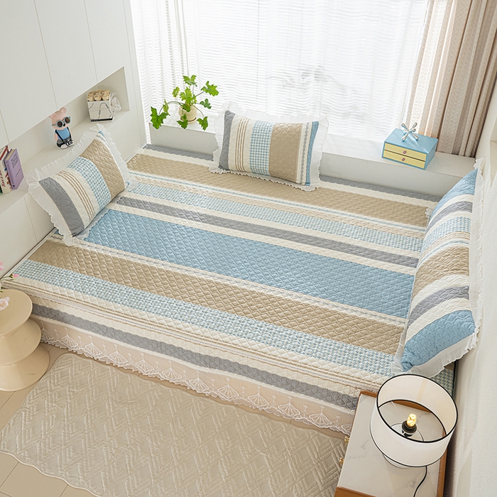 91家纺网 家纺一手货源 找家纺 冬然 2024新款全棉防滑榻榻米垫子炕垫纯棉床盖夹棉床单纯棉床单多彩时光