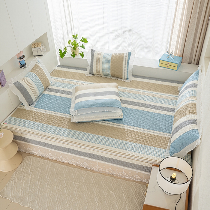 91家纺网 家纺一手货源 找家纺 冬然 2024新款全棉防滑榻榻米垫子炕垫纯棉床盖夹棉床单纯棉床单多彩时光