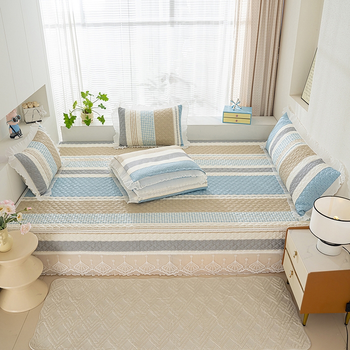 91家纺网 家纺一手货源 找家纺 冬然 2024新款全棉防滑榻榻米垫子炕垫纯棉床盖夹棉床单纯棉床单多彩时光