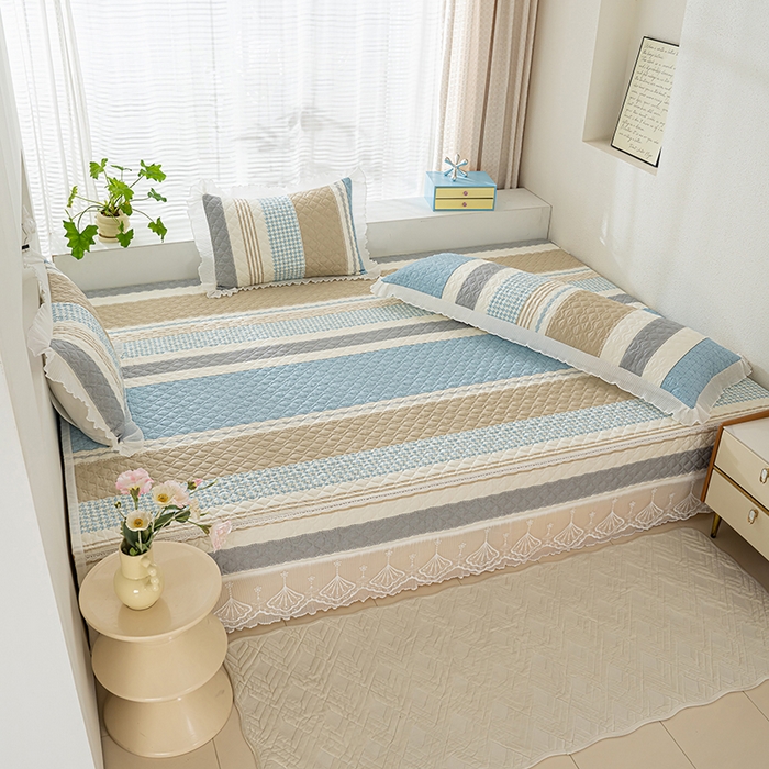 91家纺网 家纺一手货源 找家纺 冬然 2024新款全棉防滑榻榻米垫子炕垫纯棉床盖夹棉床单纯棉床单多彩时光