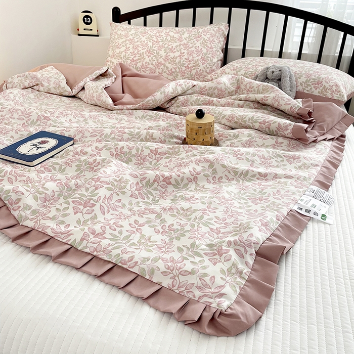 91家纺网 家纺一手货源 找家纺 （总）汣沐生活 2025款A类针织棉双层纱夏凉被百分百新疆棉花填充空调被夏凉被四件套