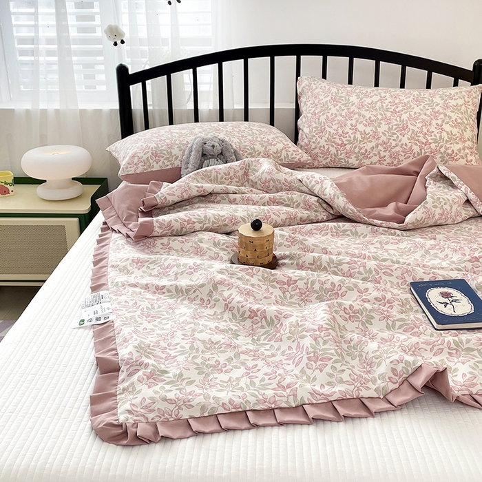 91家纺网 家纺一手货源 找家纺 （总）汣沐生活 2025款A类针织棉双层纱夏凉被百分百新疆棉花填充空调被夏凉被四件套