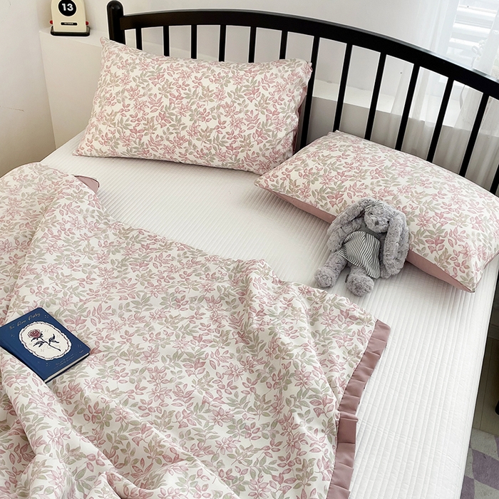 91家纺网 家纺一手货源 找家纺 （总）汣沐生活 2025款A类针织棉双层纱夏凉被百分百新疆棉花填充空调被夏凉被四件套