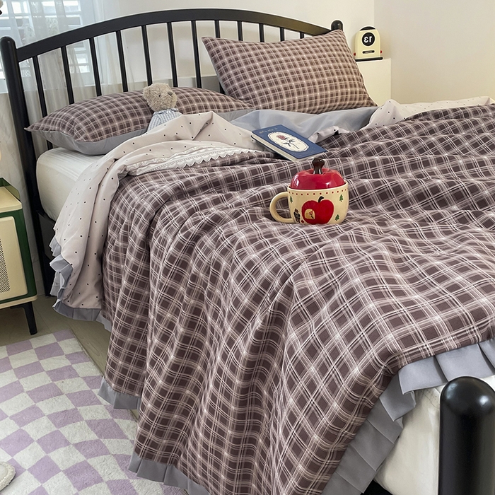 91家纺网 家纺一手货源 找家纺 （总）汣沐生活 2025款A类针织棉双层纱夏凉被百分百新疆棉花填充空调被夏凉被四件套