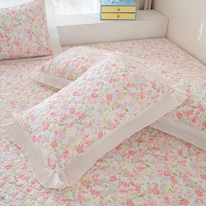 91家纺网 家纺一手货源 找家纺 冬然 2024新款全棉防滑榻榻米垫子炕垫纯棉床盖夹棉床单纯棉床单花香甜梦