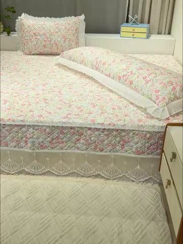 91家纺网 家纺一手货源 找家纺 冬然 2024新款全棉防滑榻榻米垫子炕垫纯棉床盖夹棉床单纯棉床单花香甜梦