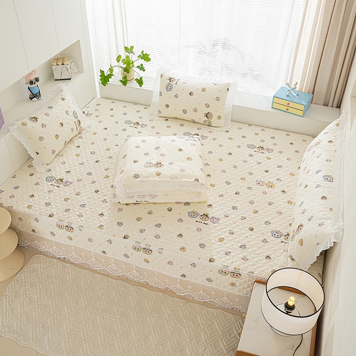 91家纺网 家纺一手货源 找家纺 冬然 2024新款全棉防滑榻榻米垫子炕垫纯棉床盖夹棉床单纯棉床单拉布布