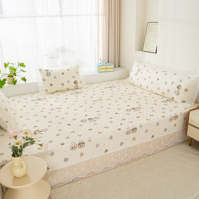 91家纺网 家纺一手货源 找家纺 冬然 2024新款全棉防滑榻榻米垫子炕垫纯棉床盖夹棉床单纯棉床单拉布布