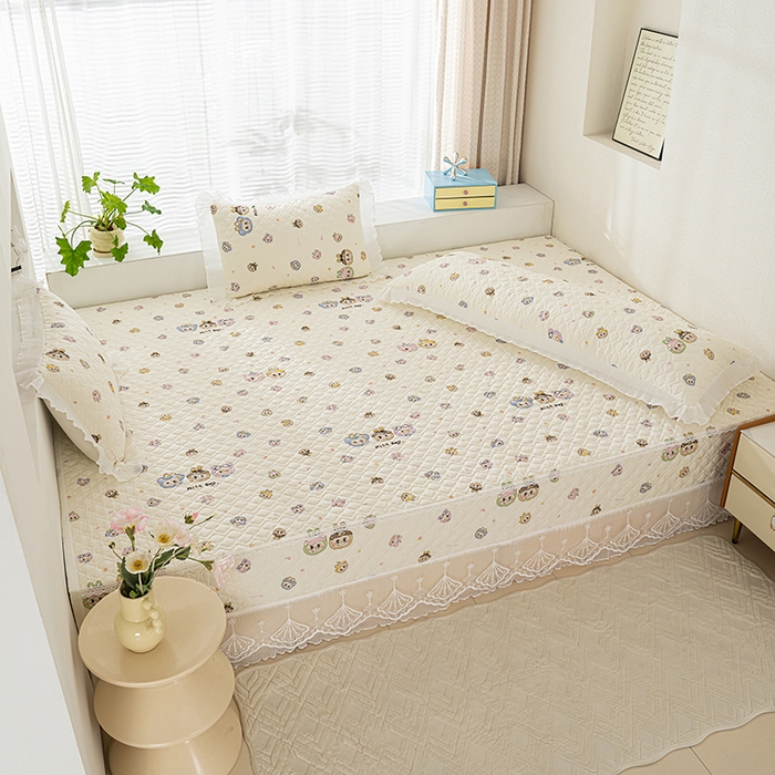 91家纺网 家纺一手货源 找家纺 冬然 2024新款全棉防滑榻榻米垫子炕垫纯棉床盖夹棉床单纯棉床单拉布布