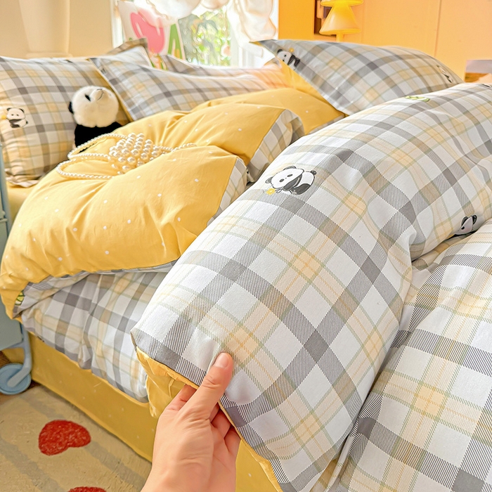 91家纺网 家纺一手货源 找家纺 卡普纯棉全棉四件套13070喷气床单款床笠款三件套 竹林物语