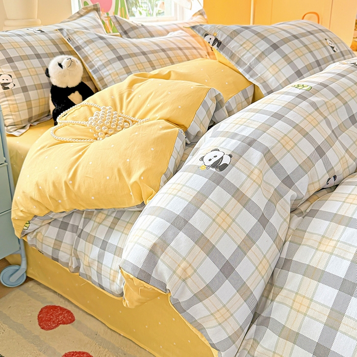 91家纺网 家纺一手货源 找家纺 卡普纯棉全棉四件套13070喷气床单款床笠款三件套 竹林物语