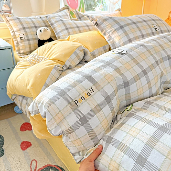 91家纺网 家纺一手货源 找家纺 卡普纯棉全棉四件套13070喷气床单款床笠款三件套 竹林物语