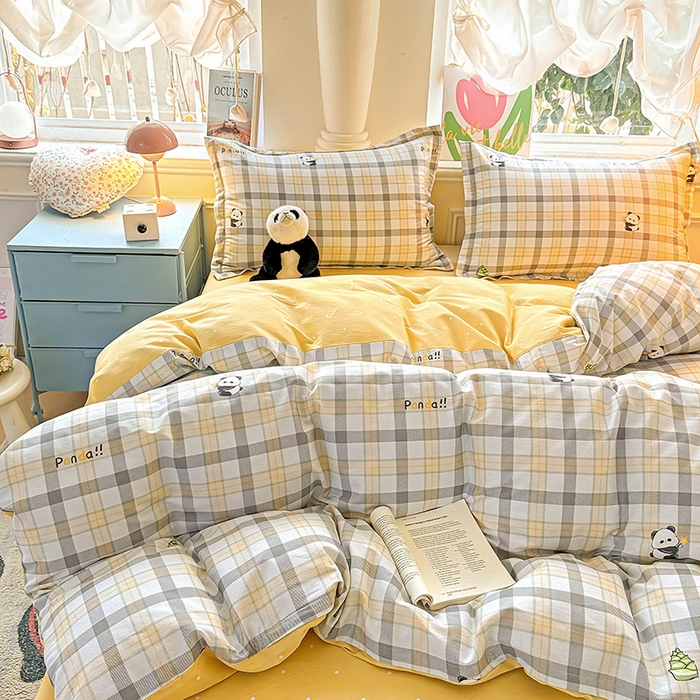 91家纺网 家纺一手货源 找家纺 卡普纯棉全棉四件套13070喷气床单款床笠款三件套 竹林物语