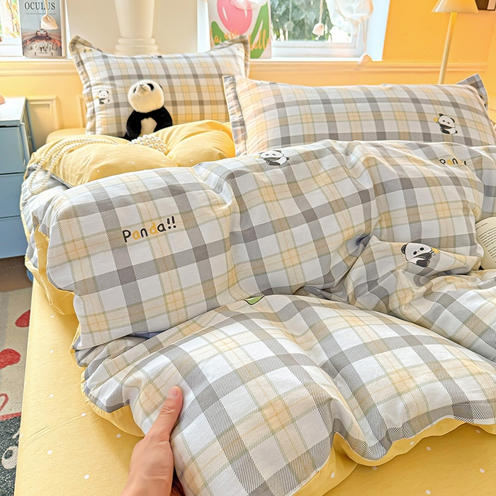 91家纺网 家纺一手货源 找家纺 卡普纯棉全棉四件套13070喷气床单款床笠款三件套 竹林物语