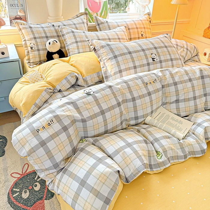 91家纺网 家纺一手货源 找家纺 卡普纯棉全棉四件套13070喷气床单款床笠款三件套 竹林物语