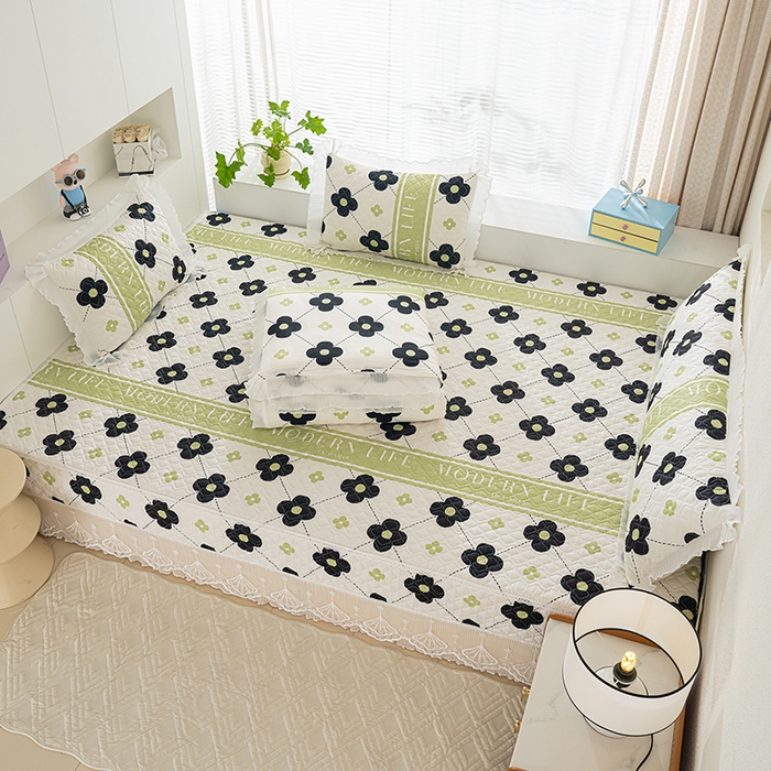 91家纺网 家纺一手货源 找家纺 冬然 2024新款全棉防滑榻榻米垫子炕垫纯棉床盖夹棉床单纯棉床单陌上花开