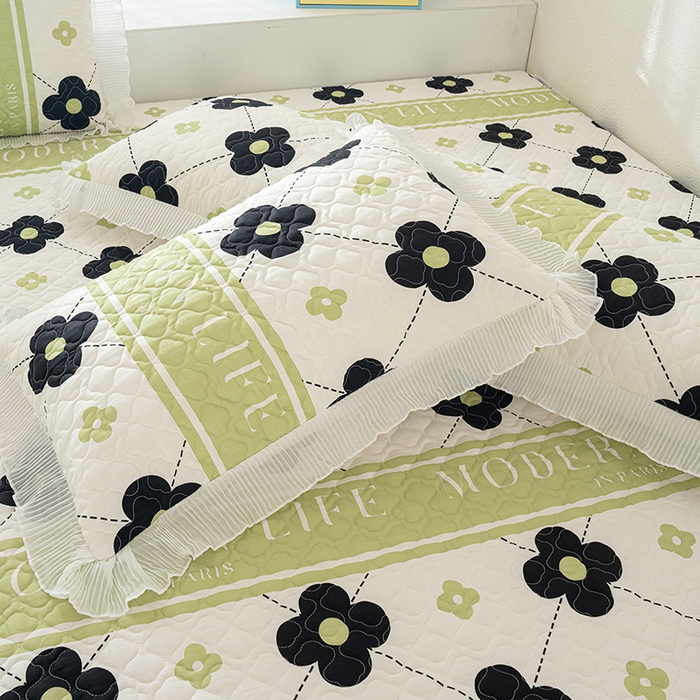 91家纺网 家纺一手货源 找家纺 冬然 2024新款全棉防滑榻榻米垫子炕垫纯棉床盖夹棉床单纯棉床单陌上花开