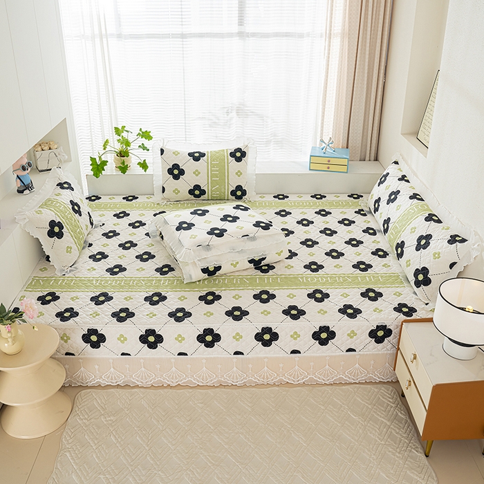 91家纺网 家纺一手货源 找家纺 冬然 2024新款全棉防滑榻榻米垫子炕垫纯棉床盖夹棉床单纯棉床单陌上花开