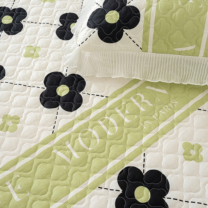 91家纺网 家纺一手货源 找家纺 冬然 2024新款全棉防滑榻榻米垫子炕垫纯棉床盖夹棉床单纯棉床单陌上花开