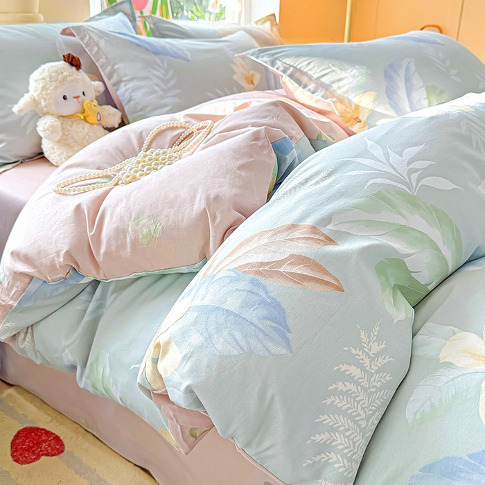 91家纺网 家纺一手货源 找家纺 卡普纯棉全棉四件套13070喷气床单款床笠款三件套 紫夜倾城