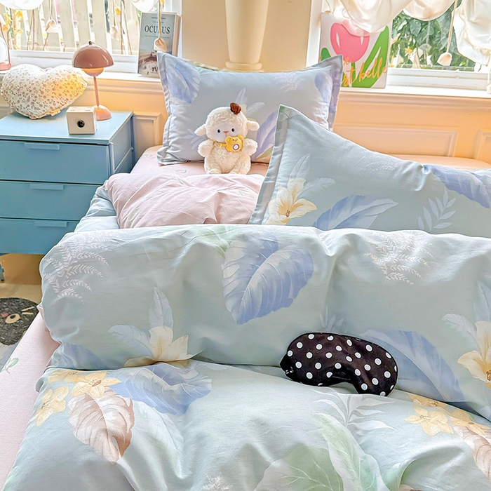 91家纺网 家纺一手货源 找家纺 卡普纯棉全棉四件套13070喷气床单款床笠款三件套 紫夜倾城