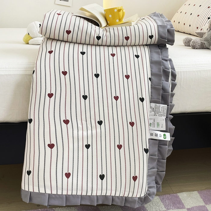 91家纺网 家纺一手货源 找家纺 汣沐生活 2025款A类针织棉双层纱夏凉被百分百新疆棉花填充空调被夏凉被四件套 春物生