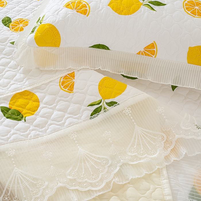 91家纺网 家纺一手货源 找家纺 冬然 2024新款全棉防滑榻榻米垫子炕垫纯棉床盖夹棉床单纯棉床单清香柠檬