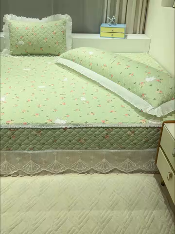 91家纺网 家纺一手货源 找家纺 冬然 2024新款全棉防滑榻榻米垫子炕垫纯棉床盖夹棉床单纯棉床单田园时光