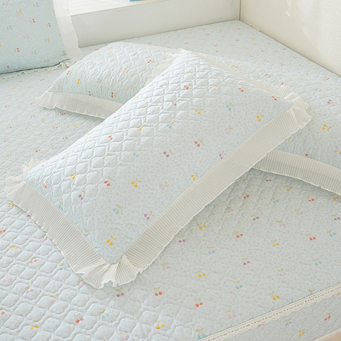 91家纺网 家纺一手货源 找家纺 冬然 2024新款全棉防滑榻榻米垫子炕垫纯棉床盖夹棉床单纯棉床单小樱桃