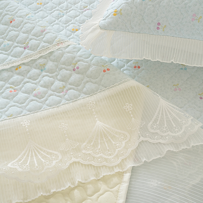 91家纺网 家纺一手货源 找家纺 冬然 2024新款全棉防滑榻榻米垫子炕垫纯棉床盖夹棉床单纯棉床单小樱桃