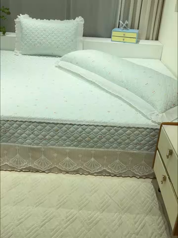 91家纺网 家纺一手货源 找家纺 冬然 2024新款全棉防滑榻榻米垫子炕垫纯棉床盖夹棉床单纯棉床单小樱桃