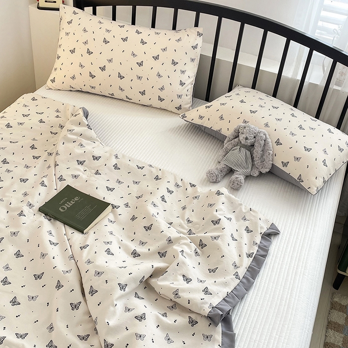 91家纺网 家纺一手货源 找家纺 汣沐生活 2025款A类针织棉双层纱夏凉被百分百新疆棉花填充空调被夏凉被四件套 梦星河