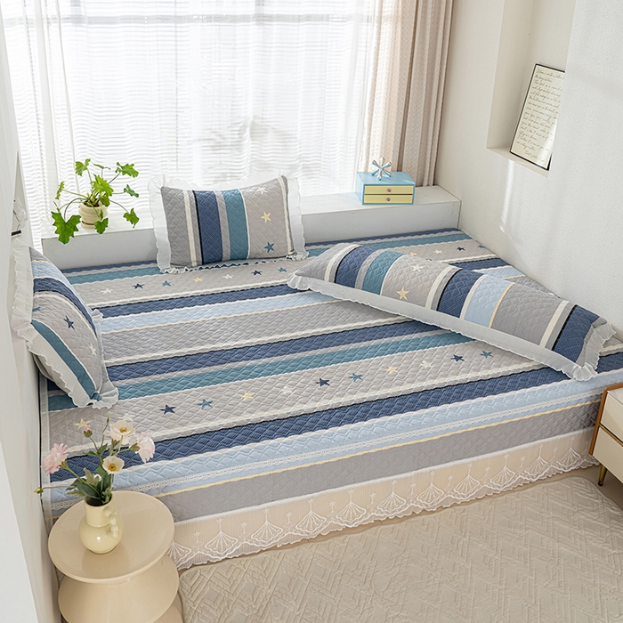 91家纺网 家纺一手货源 找家纺 冬然 2024新款全棉防滑榻榻米垫子炕垫纯棉床盖夹棉床单纯棉床单星光之旅