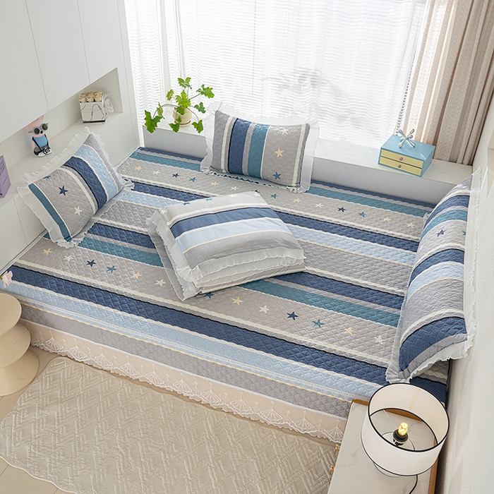 91家纺网 家纺一手货源 找家纺 冬然 2024新款全棉防滑榻榻米垫子炕垫纯棉床盖夹棉床单纯棉床单星光之旅