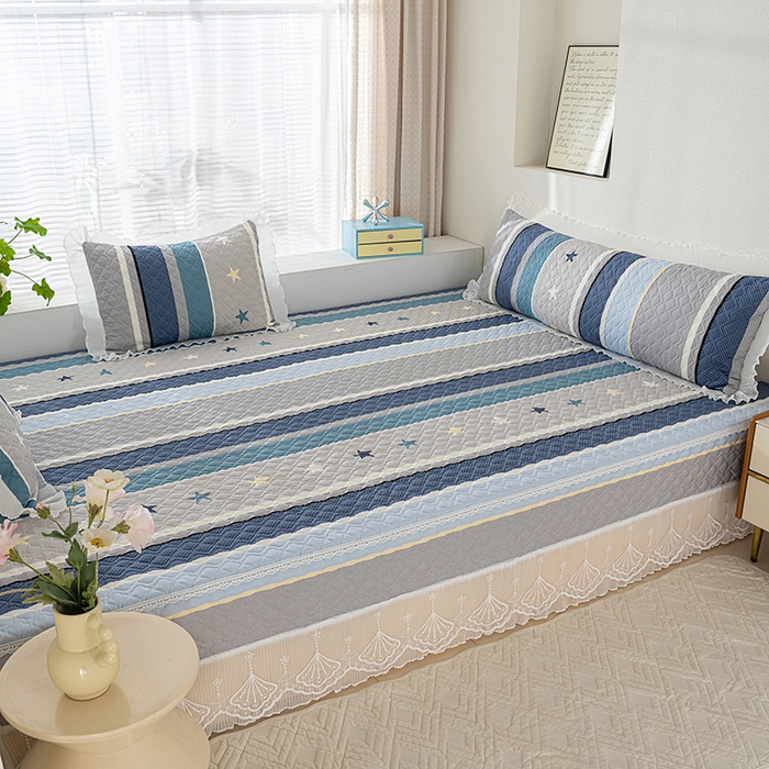 91家纺网 家纺一手货源 找家纺 冬然 2024新款全棉防滑榻榻米垫子炕垫纯棉床盖夹棉床单纯棉床单星光之旅