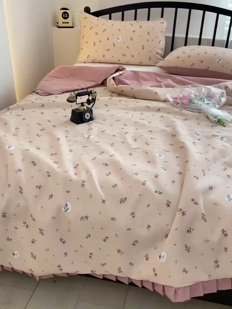 91家纺网 家纺一手货源 找家纺 汣沐生活 2025款A类针织棉双层纱夏凉被百分百新疆棉花填充空调被夏凉被四件套 舒雅