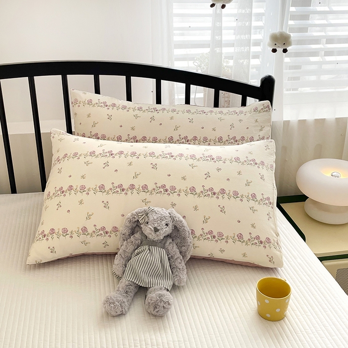 91家纺网 家纺一手货源 找家纺 汣沐生活 2025款A类针织棉双层纱夏凉被百分百新疆棉花填充空调被夏凉被四件套 夏日蔷薇