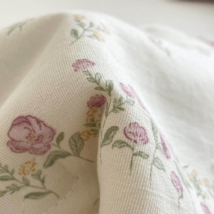 91家纺网 家纺一手货源 找家纺 汣沐生活 2025款A类针织棉双层纱夏凉被百分百新疆棉花填充空调被夏凉被四件套 夏日蔷薇