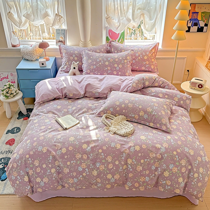 91家纺网 家纺一手货源 找家纺 卡普家居 2025新款全棉13070单品被套 庭院花间