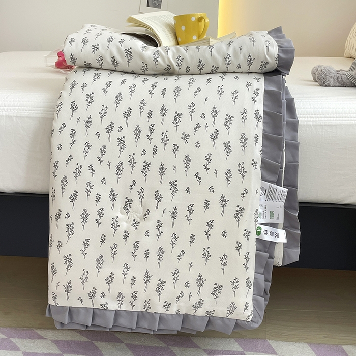 91家纺网 家纺一手货源 找家纺 汣沐生活 2025款A类针织棉双层纱夏凉被百分百新疆棉花填充空调被夏凉被四件套 小晴天