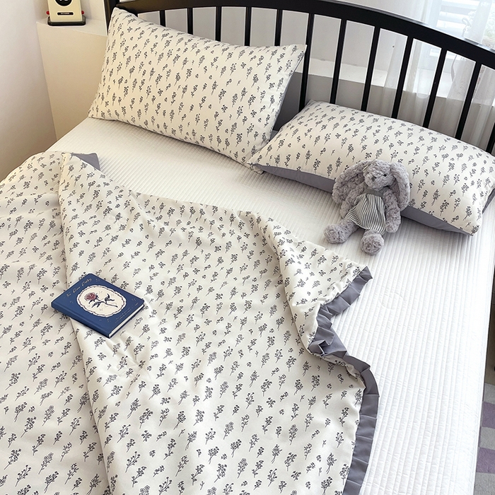 91家纺网 家纺一手货源 找家纺 汣沐生活 2025款A类针织棉双层纱夏凉被百分百新疆棉花填充空调被夏凉被四件套 小晴天