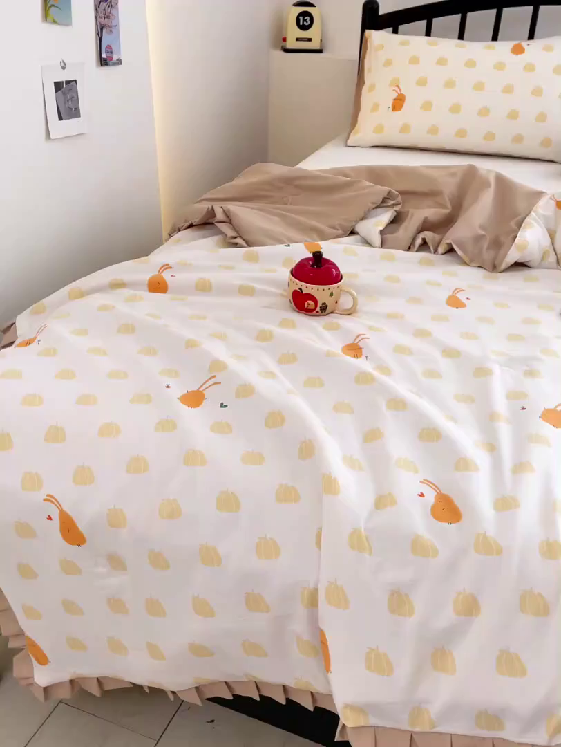 91家纺网 家纺一手货源 找家纺 汣沐生活 2025款A类针织棉双层纱夏凉被百分百新疆棉花填充空调被夏凉被四件套 小圆满